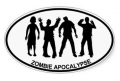 zombie apocalypse oval sticker