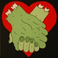 Zombie Love Heart Shaped Sticker