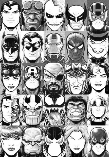 25 superheros and villians weatherproof sticker can you name them all