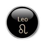 6 Small Round Zodiac Stickers Leo