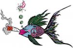 bud fish_girl_weed sticker