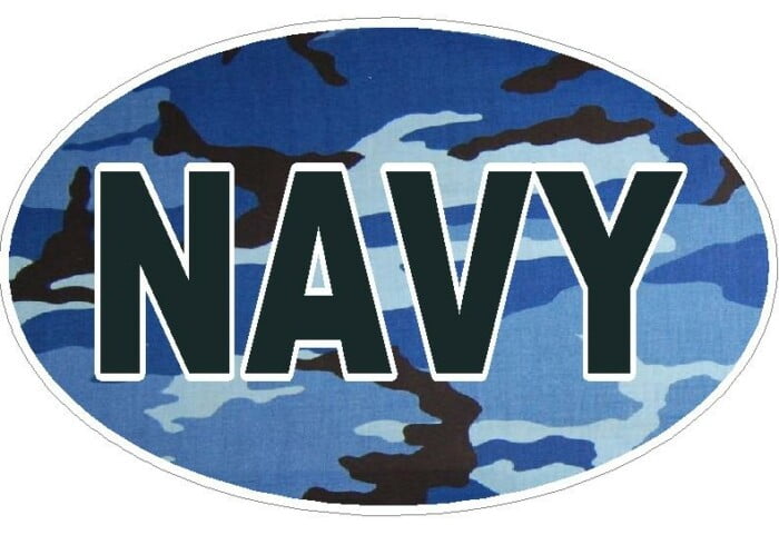 CAMO BLUE OVAL NAVY DECAL