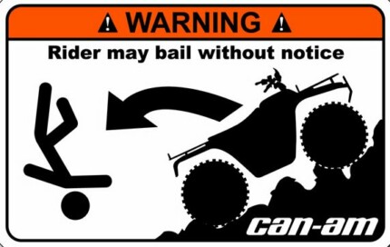 Can Am Funny Warning Sticker 1