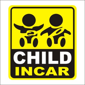child in car girl sticker