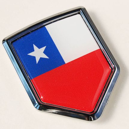 Chile Flag Crest Chilean Car Chrome Emblem 3D Decal Sticker