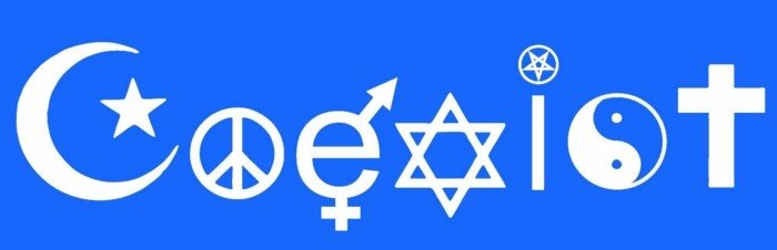 COEXIST Blue and White Bumper Sticker Decal