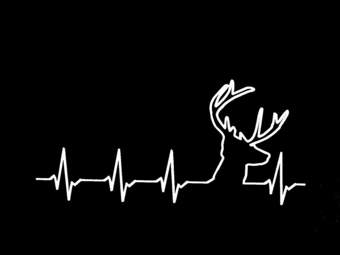 deer heartbeat buck hunting car truck decal