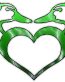 Duck Hunting LOVE Sticker 2 FILLS Lightning Green