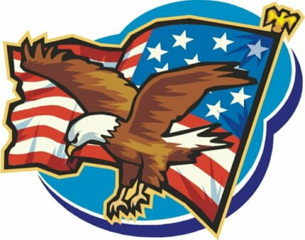 Eagle with Flag Decal Sticker