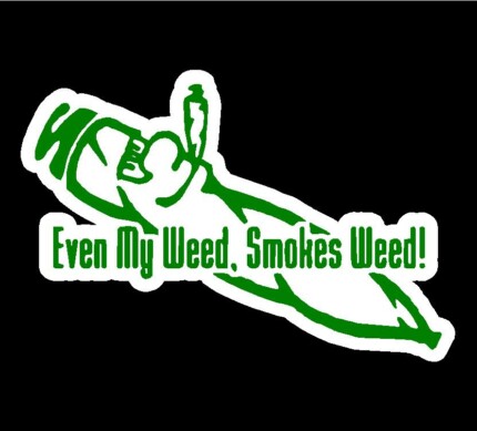 even my weed smokes weed decal