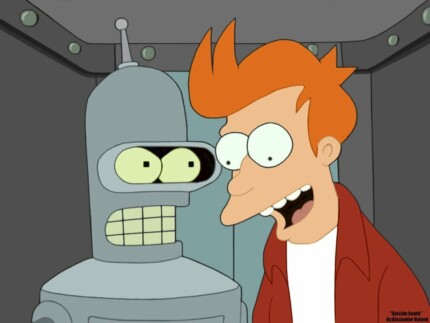 Fry and Bender Wallpaper Sticker