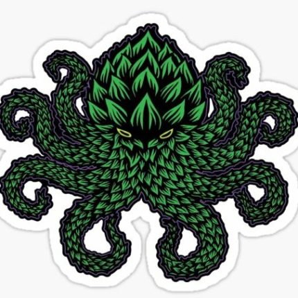 HOPTOPUS BEER STICKER