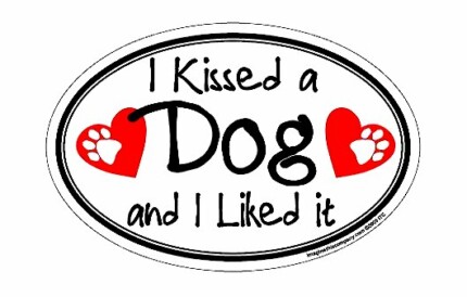 I KISSED A DOG DOG STICKER