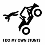 jeep my own stunts funny auto decal