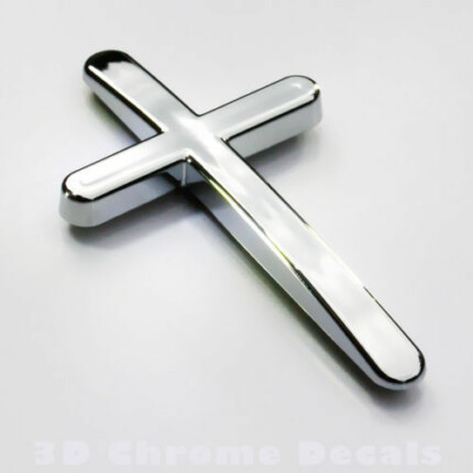 Jesus Cross Chrome Car Emblem