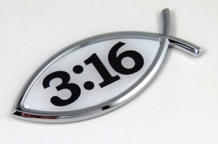 John 316 Christian Fish 3D Chrome Emblem