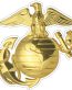marines chrome gold logo sticker