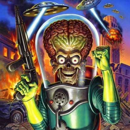 Mars Attacks Alien Car Sticker 1