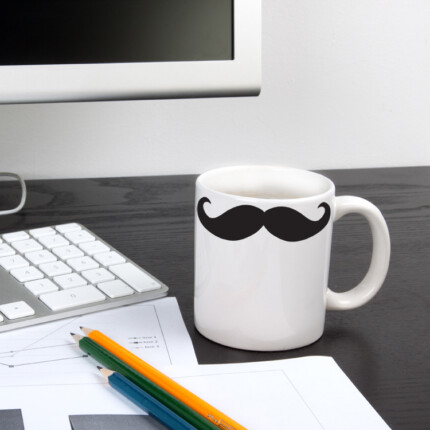 mustache coffee cup photo sticker