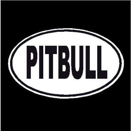 Pitbull Oval Dog Decal