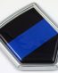 Police Blue Line 3D Chrome Flag Crest Emblem Car Decal