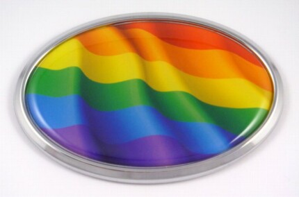Pride Oval  Flag 3D Chrome Emblem