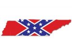 Rebel Flag Tennessee Shaped Sticker