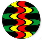 reggae design round sticker