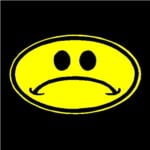 Sad Oval Decal Yellow