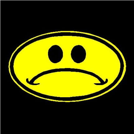 Sad Oval Decal Yellow