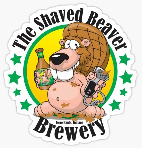 SHAVED BEAVER BREWING FUNNY BEER STICKER