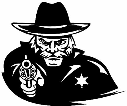 Sheriff Pointing Gun Vinyl Car Window Decal Sticker
