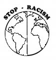 stop racism b&w sticker