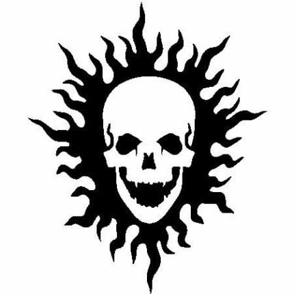 Tribal Skull Sunburst Decal