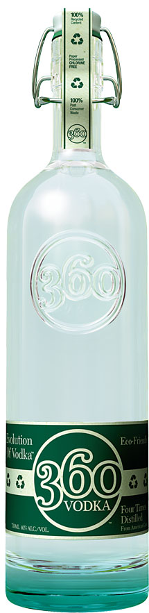 360 Vodka Bottle Shaped Sticker