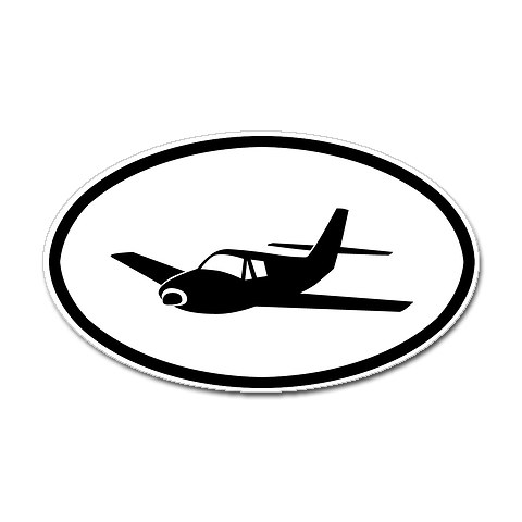 Airplane Oval Sticker