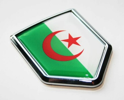 Algeria Algerian Flag Decal Car Chrome Emblem Sticker
