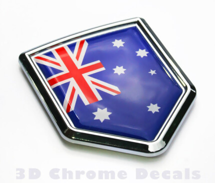 Australia Flag Crest Car Chrome Emblem 3D Decal Sticker