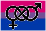 bisexual flag and symbol sticker
