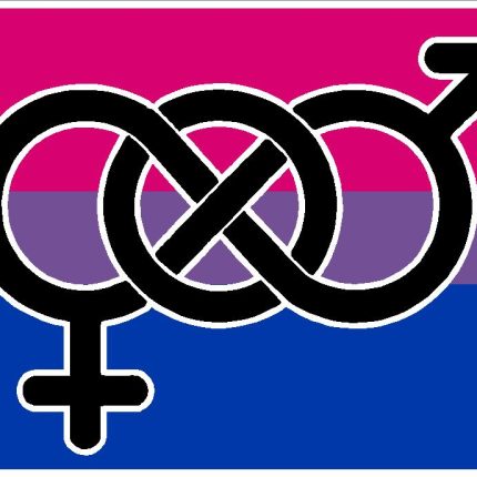 bisexual flag and symbol sticker