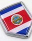 Costa Rica Flag Crest Crest 3D Domed Adhesive Chrome Emblem