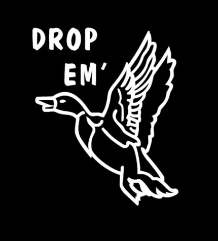 drop em funny duck hunting decal sticker