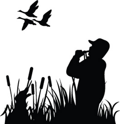 duck call hunting dog decal