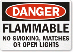 Flammable No Smoking Danger Sign 3