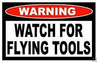 Flying Tools Funny Warning Sticker Set