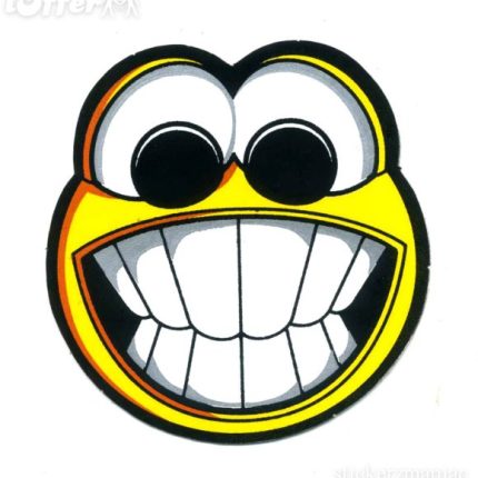 funny face smile tooth emoticon bike car decal