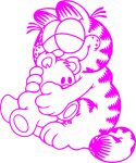 Garfield Hugging Teddy Diecut Sticker 2