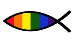 gay jesus fish sticker