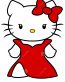 HELLO K WITH LONG RED DRESS STICKER
