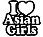 I Heart Asian Girls Sticker
